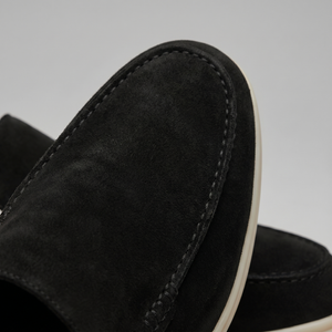 Suede Backless Loafer Mules