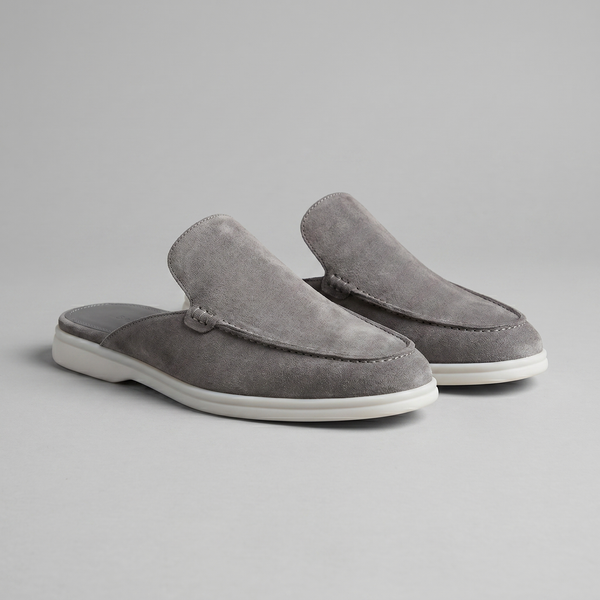 Suede Backless Loafer Mules