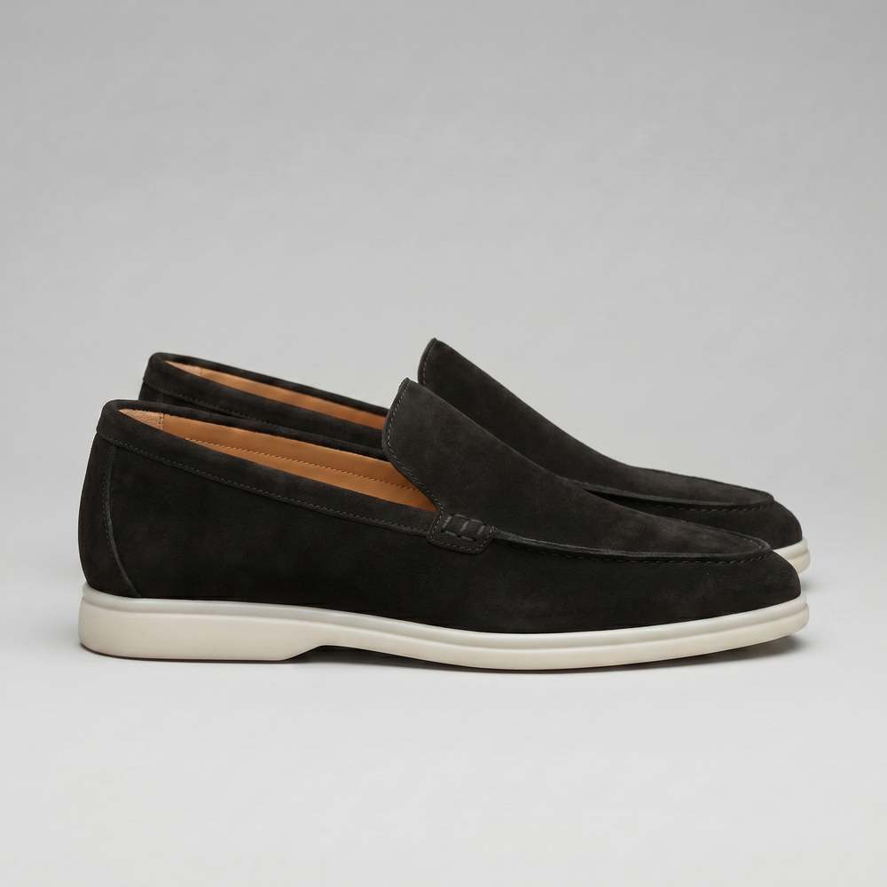 Suede Black Loafers