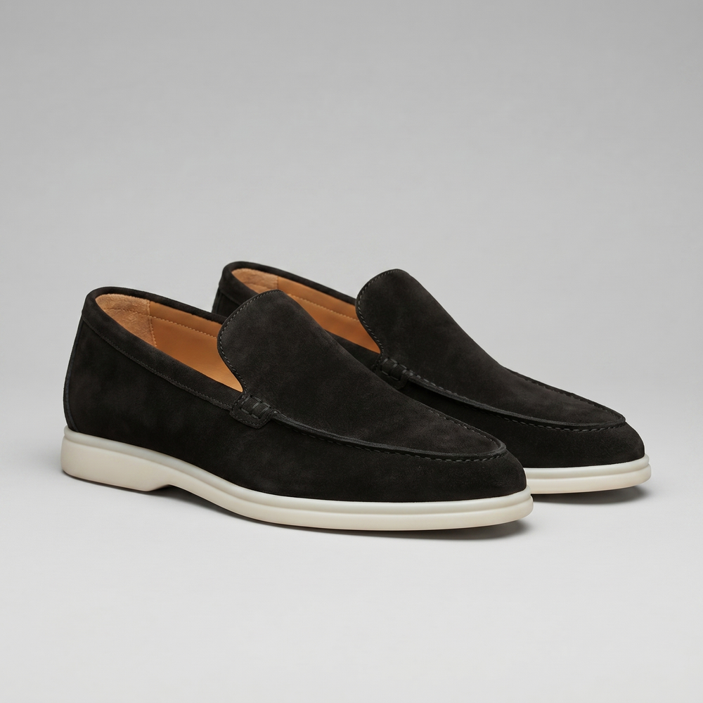 Suede Black Loafers