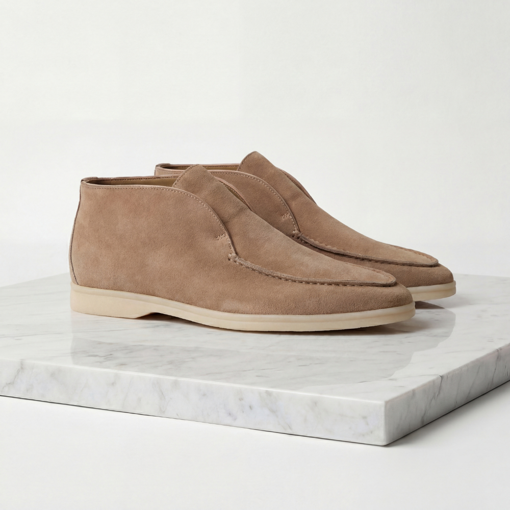 Suede High-Cut Loafers