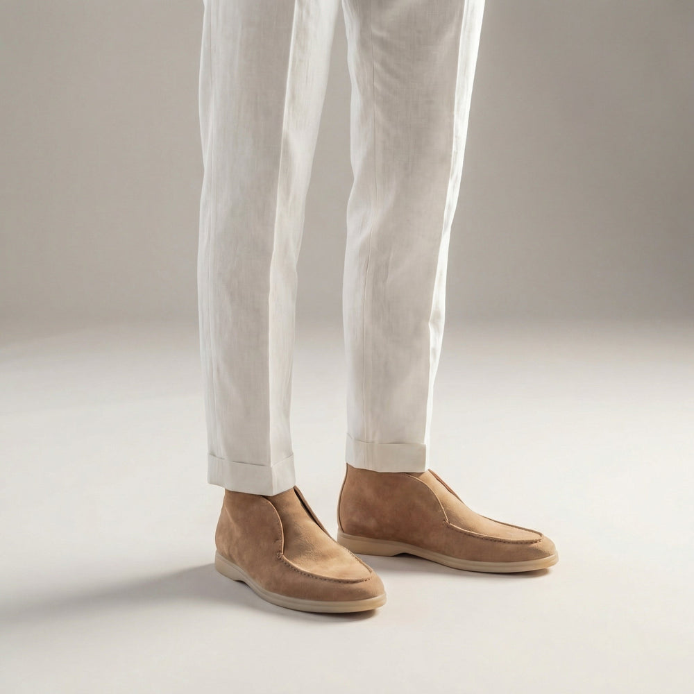 Suede High-Cut Loafers