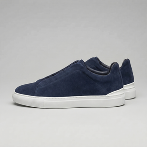 Suede Leather Slip-On Trainers
