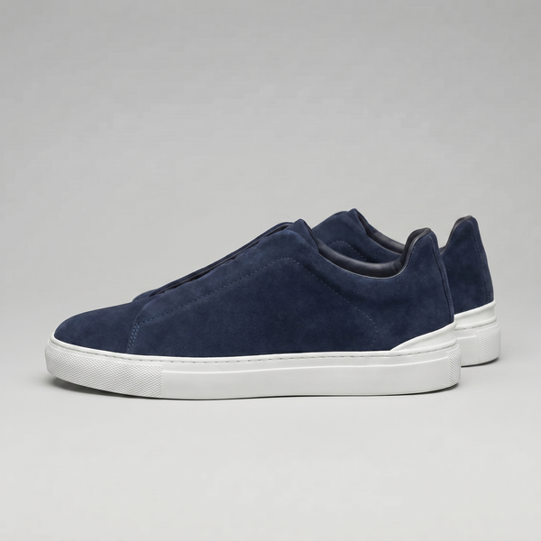 Suede Leather Slip-On Trainers