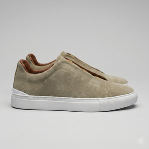 Suede Leather Slip-On Trainers