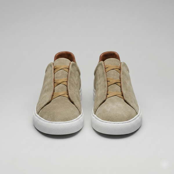 Suede Leather Slip-On Trainers