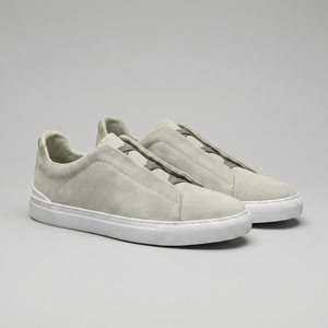 Suede Leather Slip-On Trainers