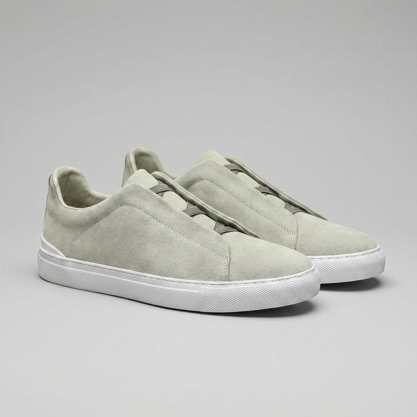 Suede Leather Slip-On Trainers