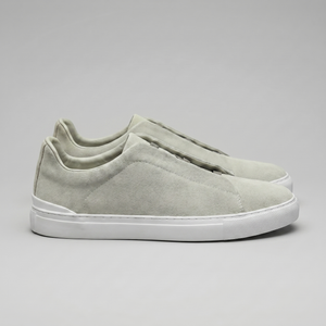 Suede Leather Slip-On Trainers