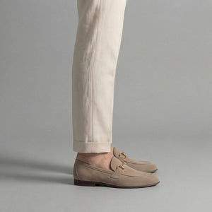 Suede Loafers With Horsebit Detail