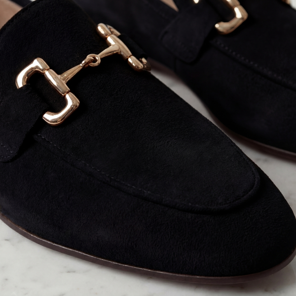 Suede Loafers With Horsebit Detail