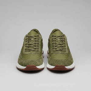 Suede Panel Lace-Up Trainers