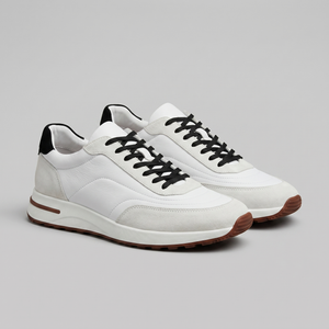 Suede Panel Lace-Up Trainers