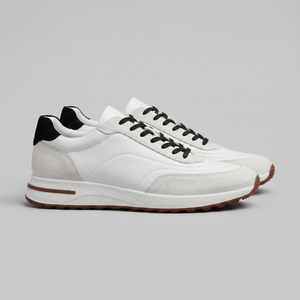 Suede Panel Lace-Up Trainers