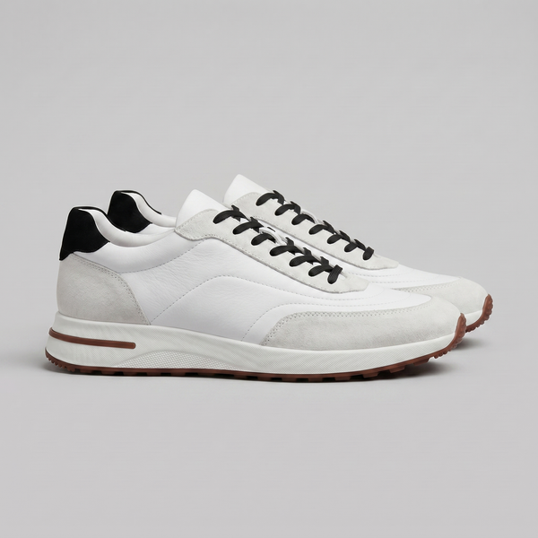 Suede Panel Lace-Up Trainers