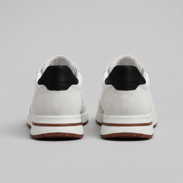Suede Panel Lace-Up Trainers