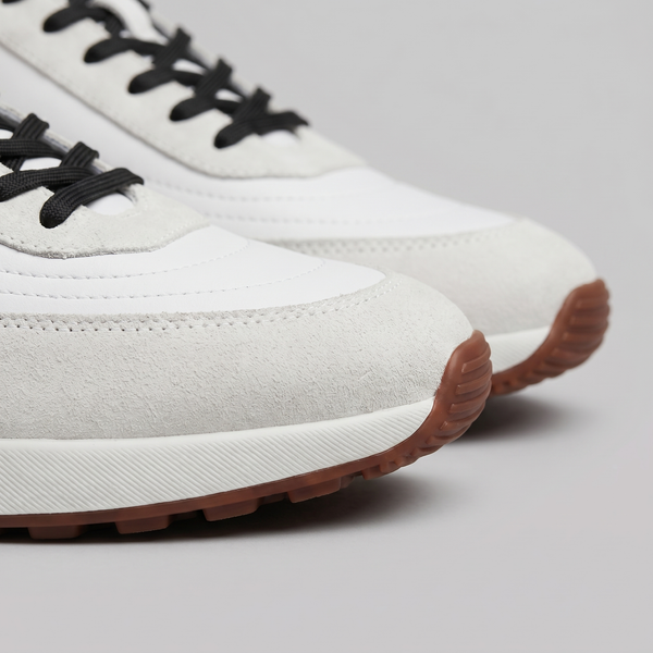 Suede Panel Lace-Up Trainers