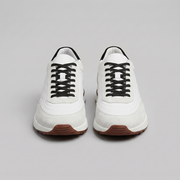 Suede Panel Lace-Up Trainers