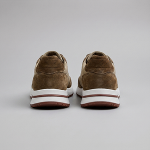 Suede Panel Lace-Up Trainers
