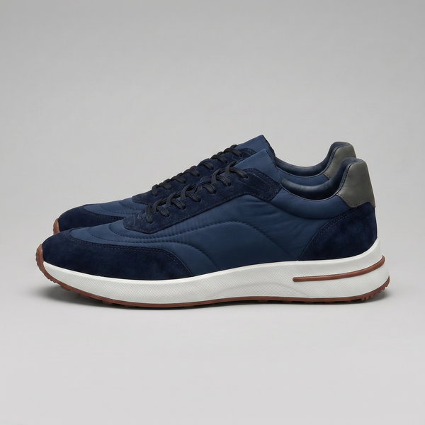 Suede Panel Lace-Up Trainers