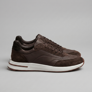 Suede Panel Lace-Up Trainers