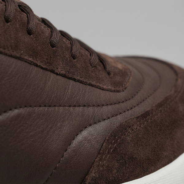 Suede Panel Lace-Up Trainers