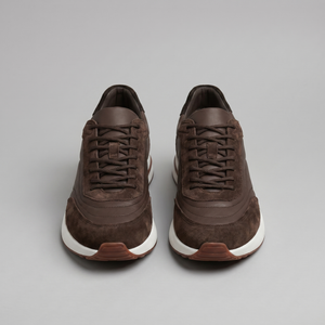 Suede Panel Lace-Up Trainers