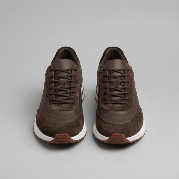 Suede Panel Lace-Up Trainers