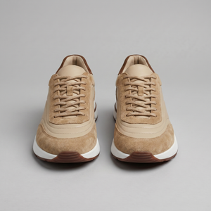 Suede Panel Lace-Up Trainers