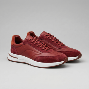 Suede Panel Lace-Up Trainers