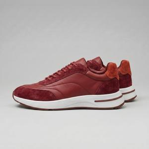 Suede Panel Lace-Up Trainers