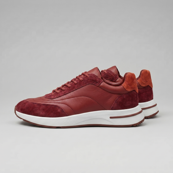 Suede Panel Lace-Up Trainers