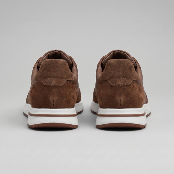 Suede Panel Lace-Up Trainers