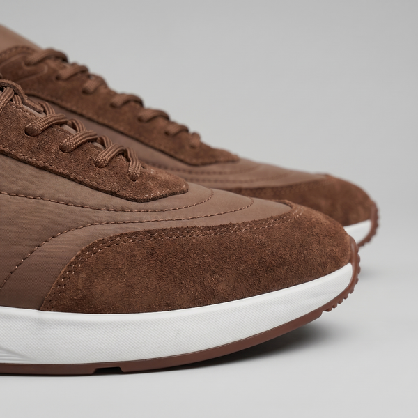 Suede Panel Lace-Up Trainers