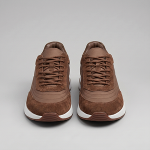 Suede Panel Lace-Up Trainers