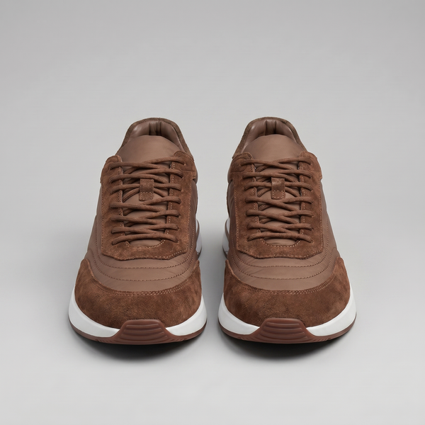 Suede Panel Lace-Up Trainers