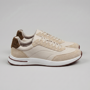 Suede Panel Lace-Up Trainers