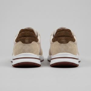 Suede Panel Lace-Up Trainers