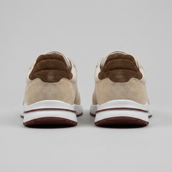 Suede Panel Lace-Up Trainers