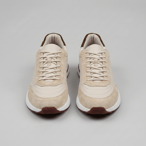 Suede Panel Lace-Up Trainers
