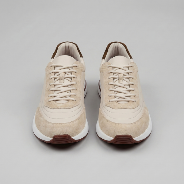 Suede Panel Lace-Up Trainers