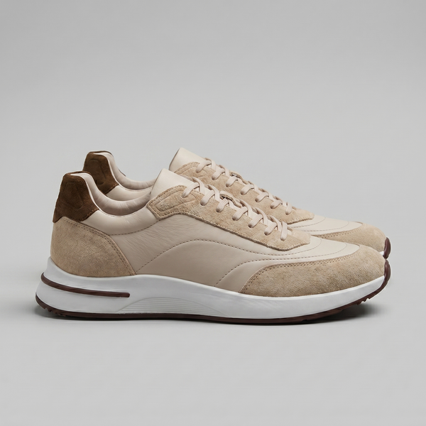 Suede Panel Lace-Up Trainers