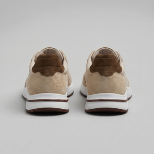 Suede Panel Lace-Up Trainers