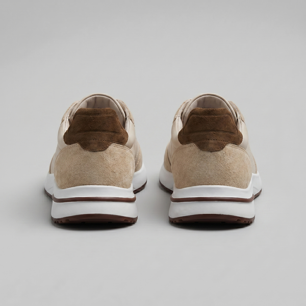 Suede Panel Lace-Up Trainers