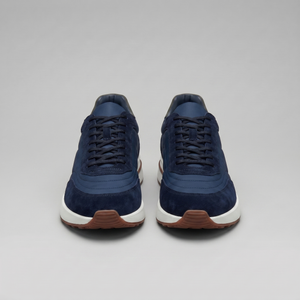 Suede Panel Lace-Up Trainers