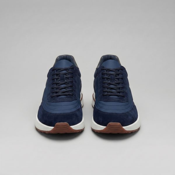 Suede Panel Lace-Up Trainers
