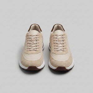 Suede Panel Lace-Up Trainers