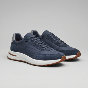 Suede Panel Lace-Up Trainers