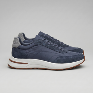 Suede Panel Lace-Up Trainers