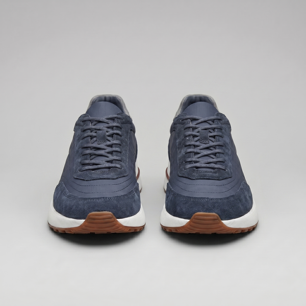 Suede Panel Lace-Up Trainers